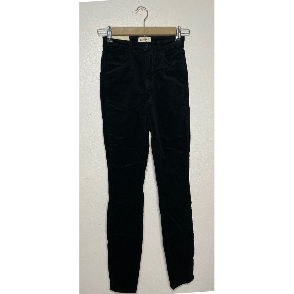 L'Agence‎ Katrina Ultra High Rise Skinny Jean Black 23 Stretch Goth Grunge Punk